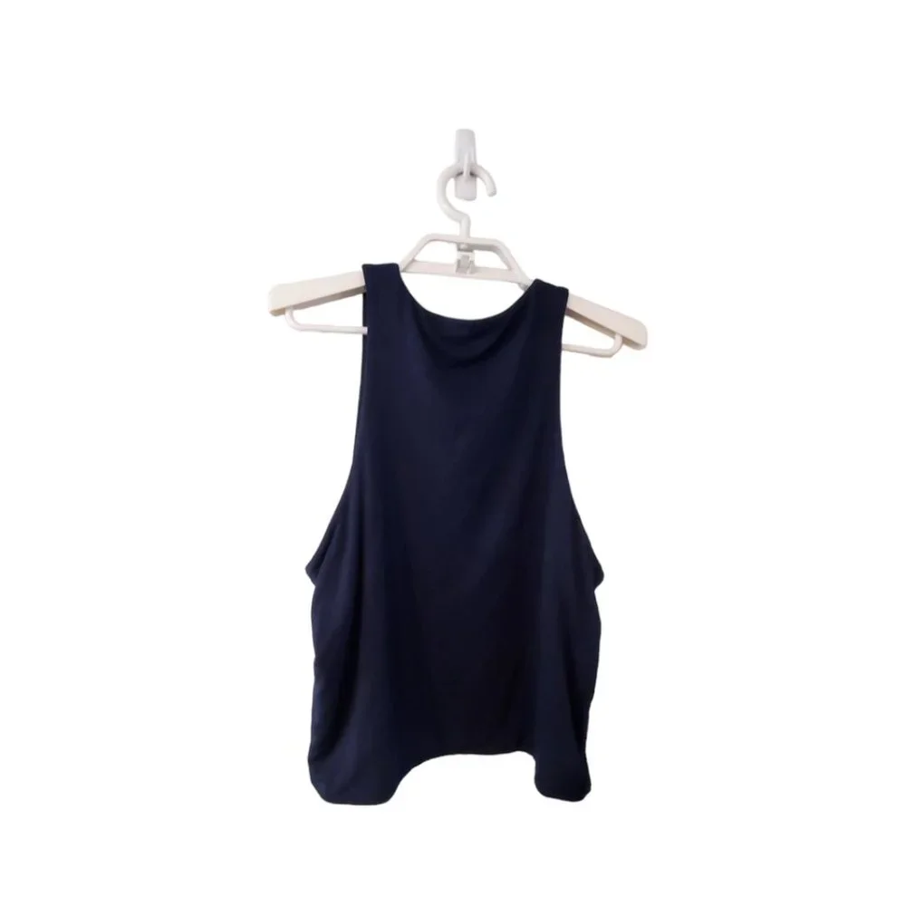 J Crew top nwt womens size XL formknit high neck cutaway tank navy